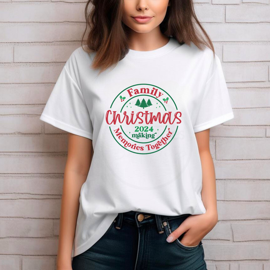 Family Christmas Tee - Adult Family At Christmas