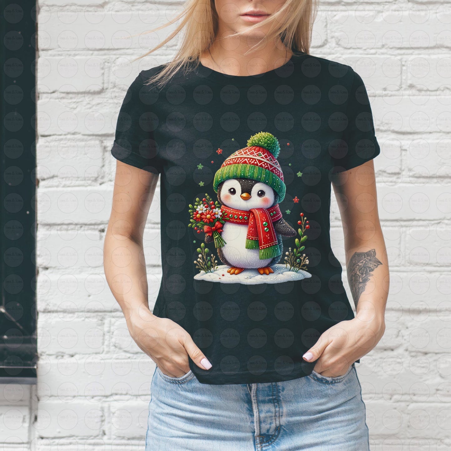 Christmas Penguin - Adult Tee