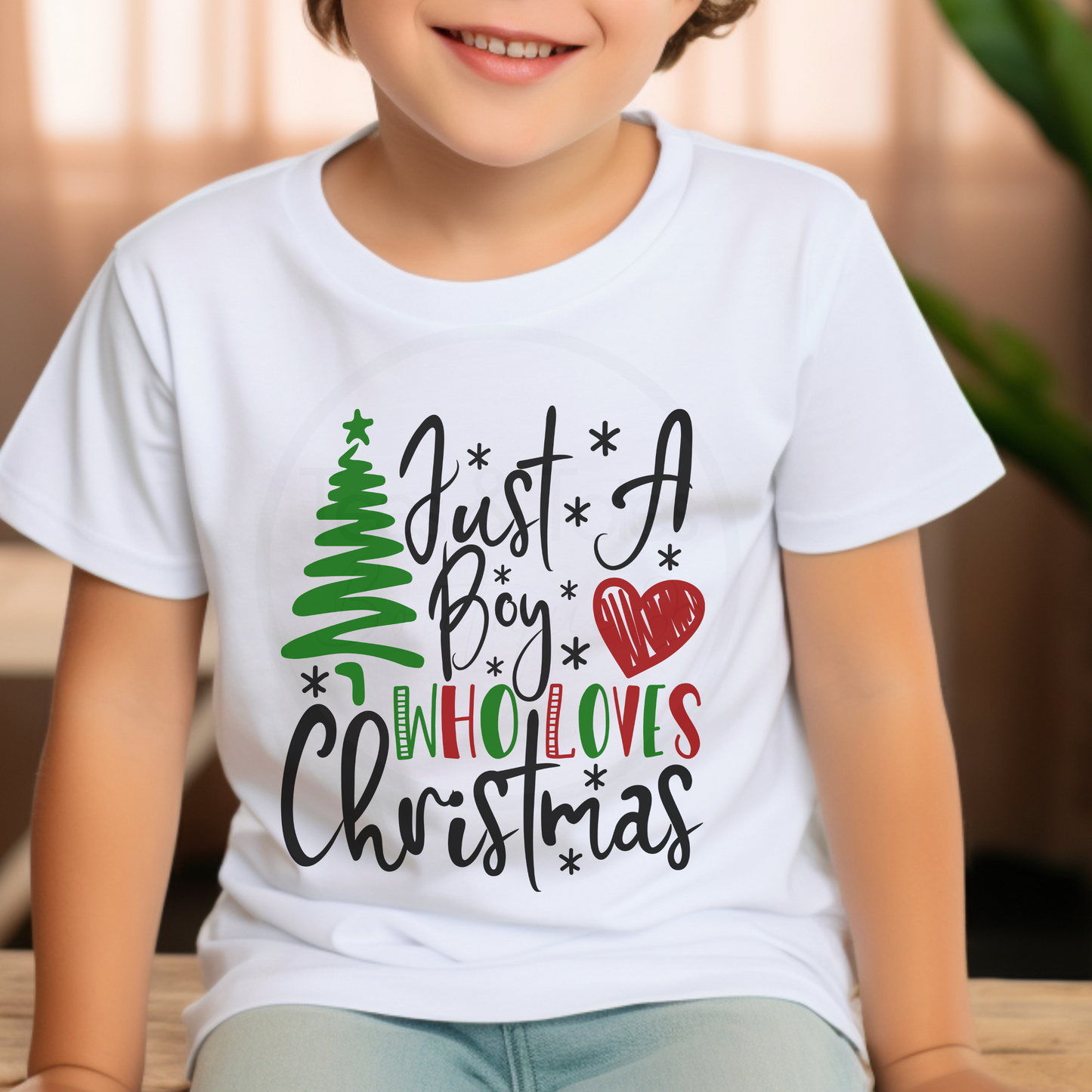 Just a boy who loves Christmas - Childrens Tee