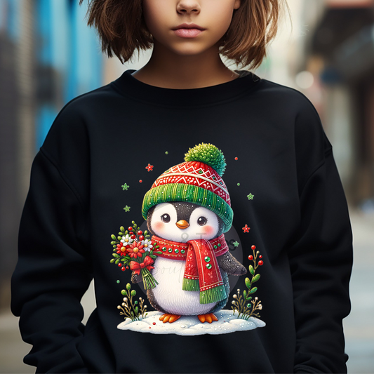 Christmas Penguin - Childrens Sweatshirt