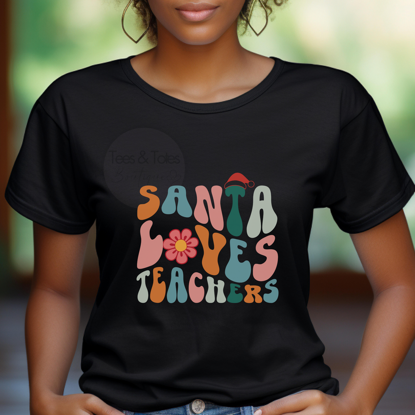 Santa Loves Teachers - Adult Tee