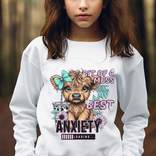 Anxiety Cow  - Sweatshirt Teen