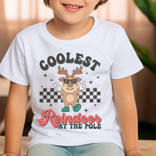 Coolest Reindeer Christmas- Child Tshirt