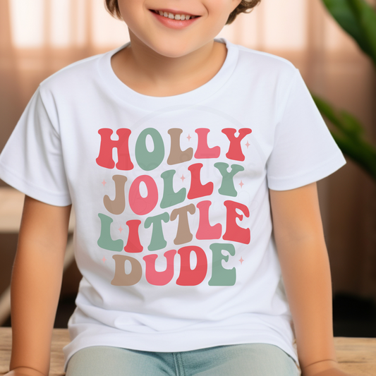 Holly Jolly Little Dude Christmas - Child T-shirt