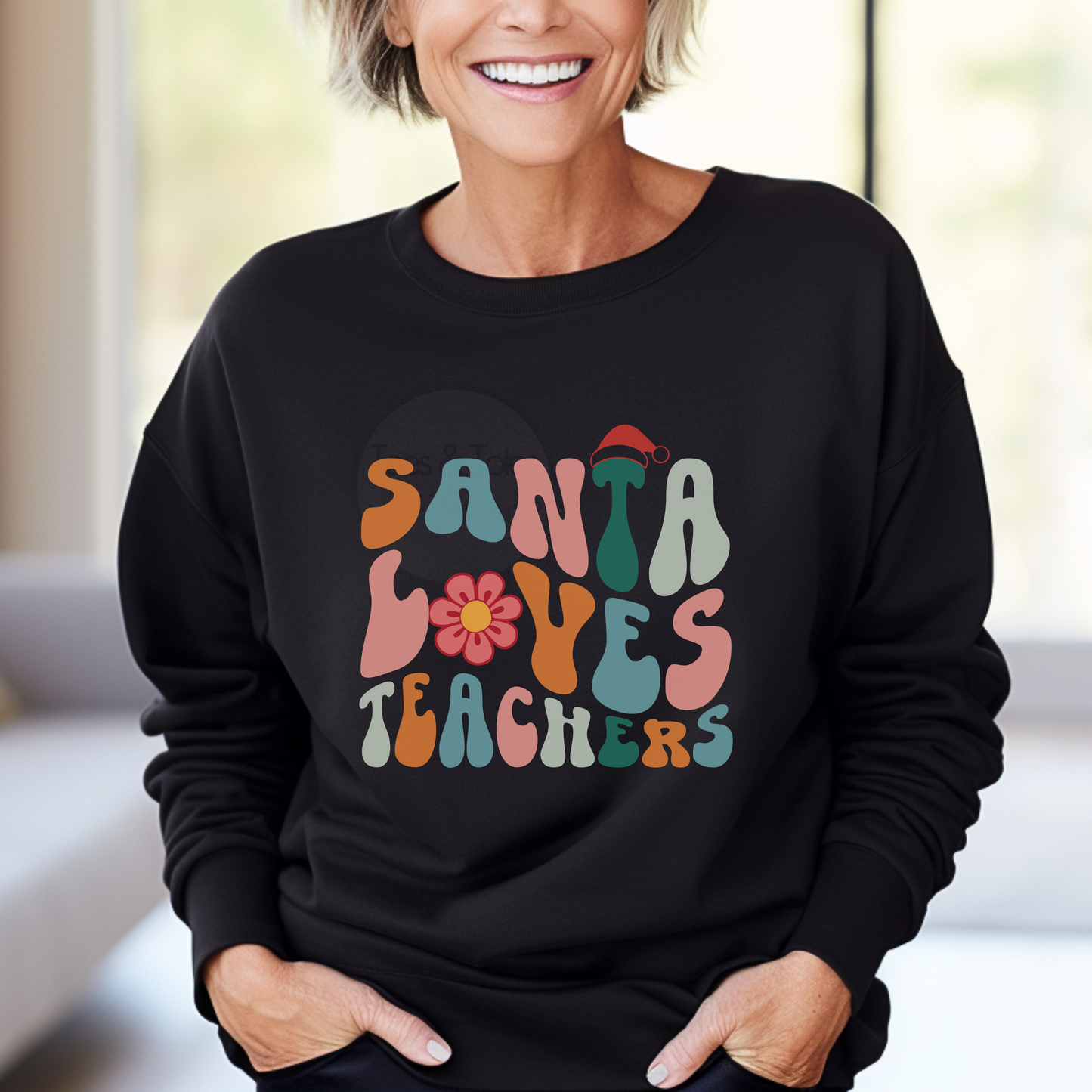 Santa Loves Teachers - Adult Sweatshirt